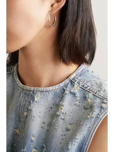 Jennifer Fisher Mini Thread Silver-plated Hoop Earrings | Thumbnail 2 Jennifer Fisher Mini Thread Silver-plated Hoop Earrings | Thumbnail 2