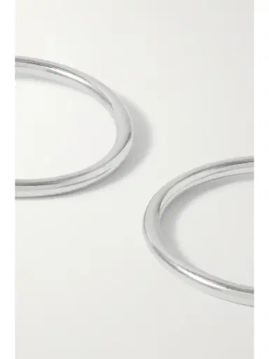 Jennifer Fisher Mini Thread Silver-plated Hoop Earrings | Thumbnail 4 Jennifer Fisher Mini Thread Silver-plated Hoop Earrings | Thumbnail 4
