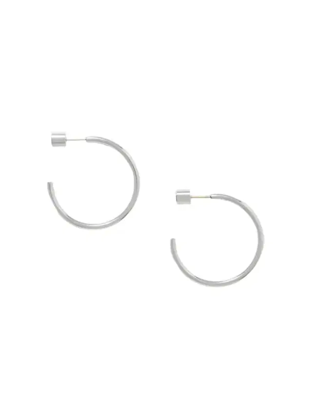 Mini Thread Silver-plated Hoop Earrings