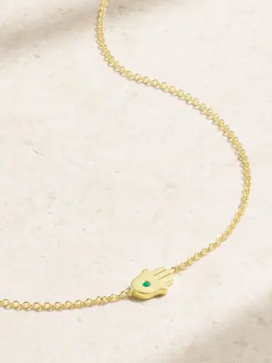 Jennifer Meyer Mini Hamsa 18-karat Gold Emerald Necklace | Thumbnail 1 Jennifer Meyer Mini Hamsa 18-karat Gold Emerald Necklace | Thumbnail 1