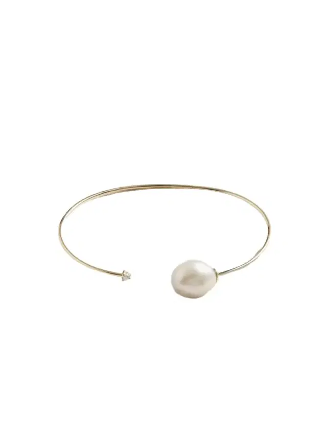 Mizuki 14-karat Gold, Pearl And Diamond Cuff