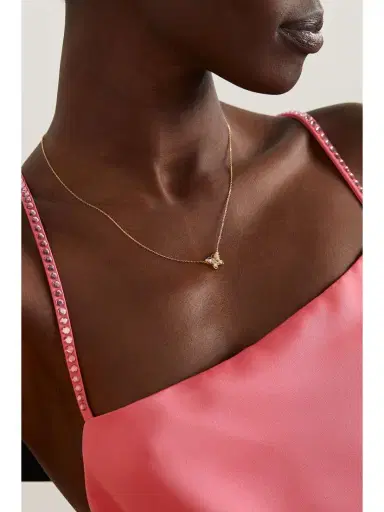 Suzanne Kalan Mini Butterfly 18-karat Gold Diamond Necklace | Thumbnail 2
