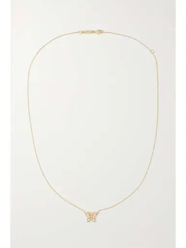 Suzanne Kalan Mini Butterfly 18-karat Gold Diamond Necklace | Thumbnail 4