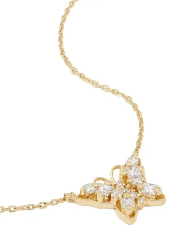Mini Butterfly 18-karat Gold Diamond Necklace