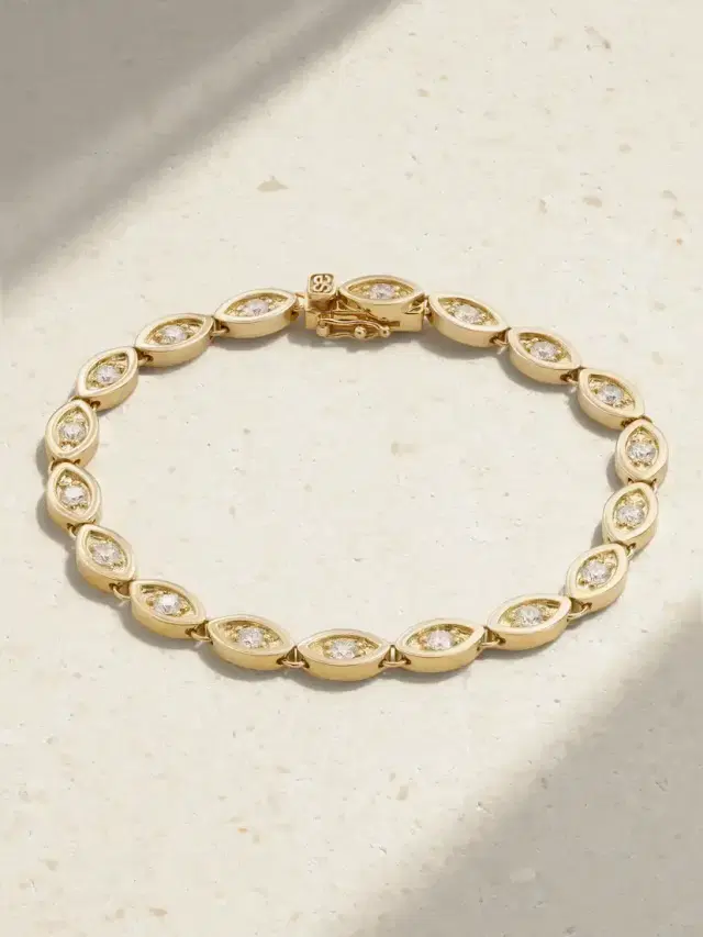 Evil Eye 14-karat Gold Diamond Bracelet