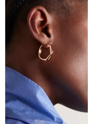 Repossi Antifer Medium 18-karat Rose Gold Diamond Single Hoop Earring | Thumbnail 2