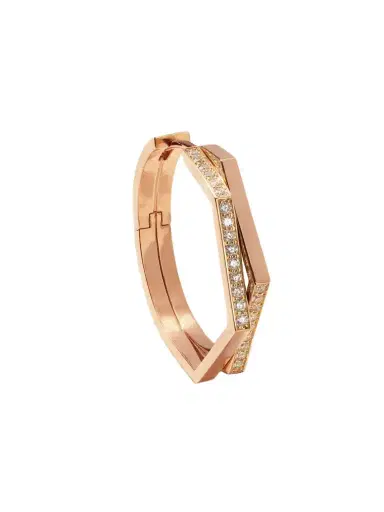 Repossi Antifer Medium 18-karat Rose Gold Diamond Single Hoop Earring | Thumbnail 1