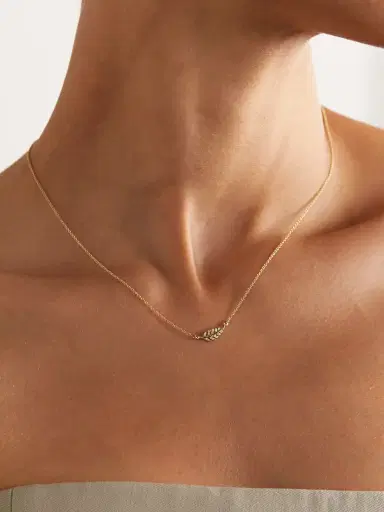 Jennifer Meyer Mini Leaf 18-karat Gold Diamond Necklace | Thumbnail 2 Jennifer Meyer Mini Leaf 18-karat Gold Diamond Necklace | Thumbnail 2