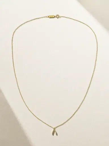 Jennifer Meyer Wishbone 18-karat Gold Diamond Necklace | Thumbnail 4