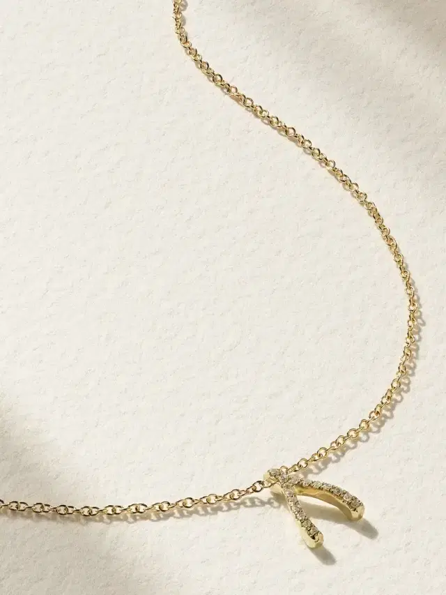 Jennifer Meyer Wishbone 18-karat Gold Diamond Necklace
