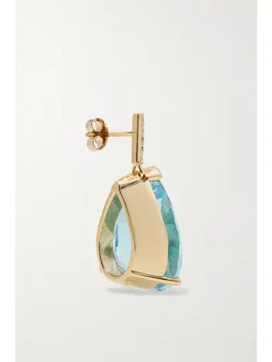 Mateo 14-karat Gold, Topaz And Diamond Earrings | Thumbnail 3