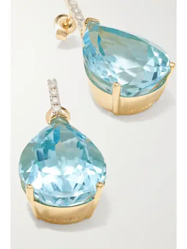 Mateo 14-karat Gold, Topaz And Diamond Earrings | Thumbnail 4