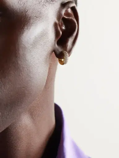 David Yurman Dy Mercer™ Micro 18-karat Gold Diamond Hoop Earrings | Thumbnail 2 David Yurman Dy Mercer™ Micro 18-karat Gold Diamond Hoop Earrings | Thumbnail 2