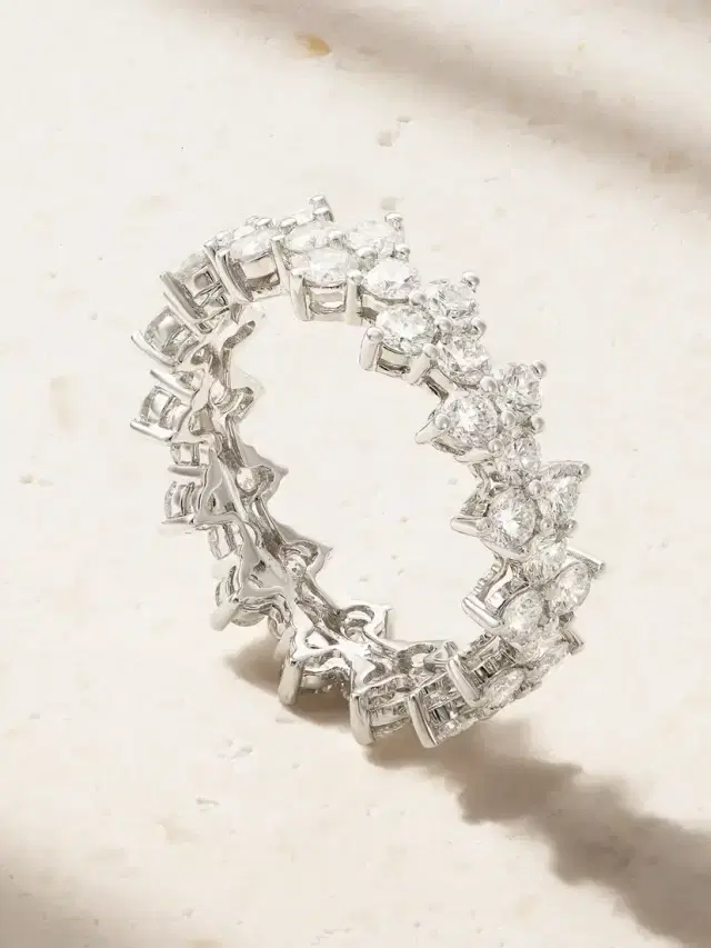 Anita Ko Triangle Eternity 18-karat White Gold Diamond Ring