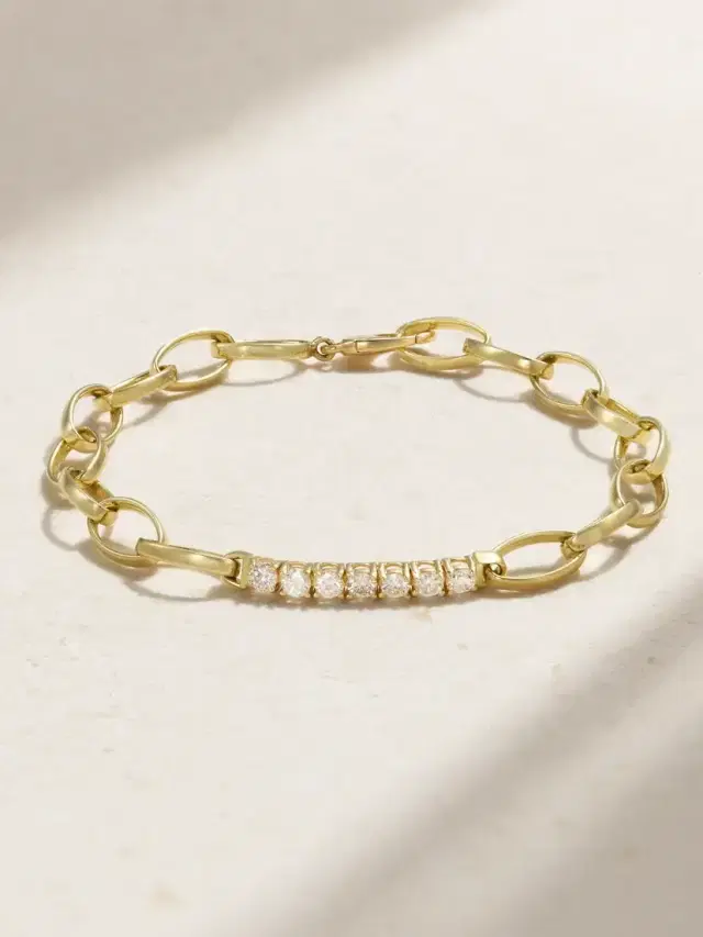 Medium Edith 18-karat Gold Diamond Bracelet