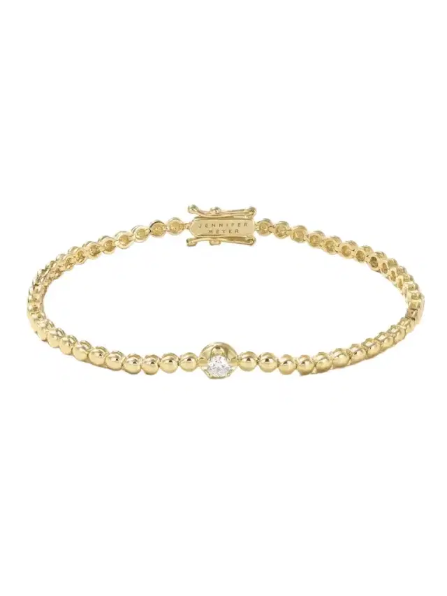 Jennifer Meyer Mini Bezel 18-karat Gold Diamond Tennis Bracelet