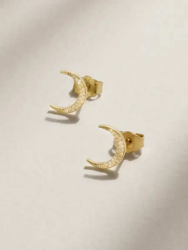 Mini Carson 18-karat Gold Diamond Earrings