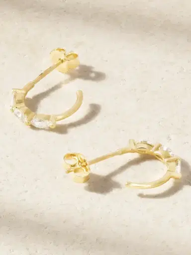 Jennifer Meyer Mini Marquise 18-karat Gold Diamond Hoop Earrings | Thumbnail 3 Jennifer Meyer Mini Marquise 18-karat Gold Diamond Hoop Earrings | Thumbnail 3