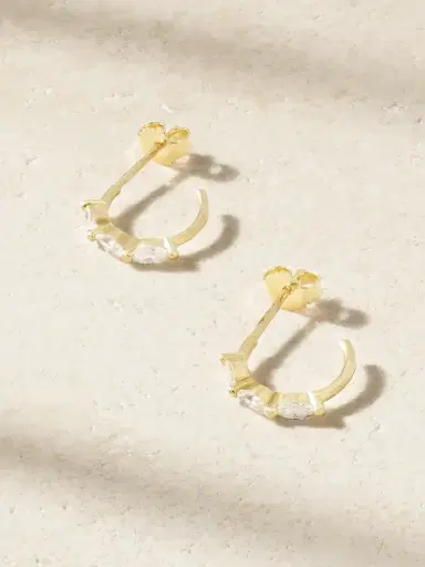 Jennifer Meyer Mini Marquise 18-karat Gold Diamond Hoop Earrings | Thumbnail 1 Jennifer Meyer Mini Marquise 18-karat Gold Diamond Hoop Earrings | Thumbnail 1