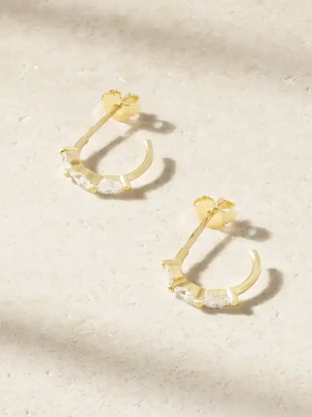 Jennifer Meyer Mini Marquise 18-karat Gold Diamond Hoop Earrings