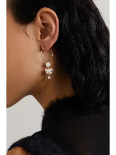 Sophie Bille Brahe Botticelli 14-karat Gold Pearl Earring | Thumbnail 2