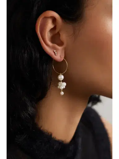 Sophie Bille Brahe Botticelli 14-karat Gold Pearl Earring | Thumbnail 4