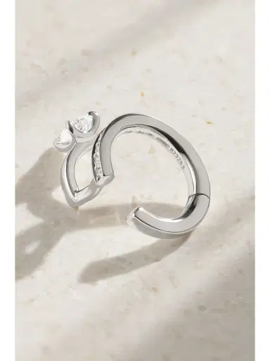 Repossi Serti Sur Vide 18-karat White Gold Diamond Ear Cuff | Thumbnail 3 Repossi Serti Sur Vide 18-karat White Gold Diamond Ear Cuff | Thumbnail 3