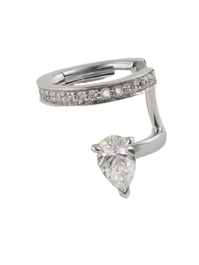 Repossi Serti Sur Vide 18-karat White Gold Diamond Ear Cuff