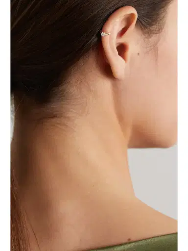 Jennifer Meyer Cartilage 18-karat Gold Diamond Hoop Earrings | Thumbnail 2 Jennifer Meyer Cartilage 18-karat Gold Diamond Hoop Earrings | Thumbnail 2