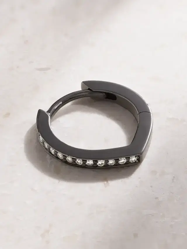 Repossi Antifer 18-karat Black Gold-washed Diamond Earring