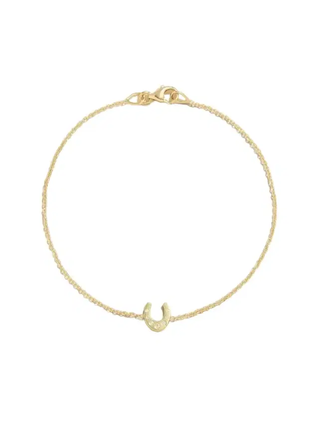 Jennifer Meyer Mini Horseshoe 18-karat Gold Diamond Bracelet