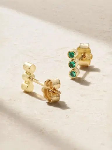 Jennifer Meyer 18-karat Gold Emerald Earrings | Thumbnail 3