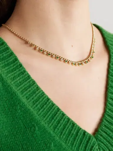 Jennifer Meyer 18-karat Gold, Emerald And Diamond Necklace | Thumbnail 2