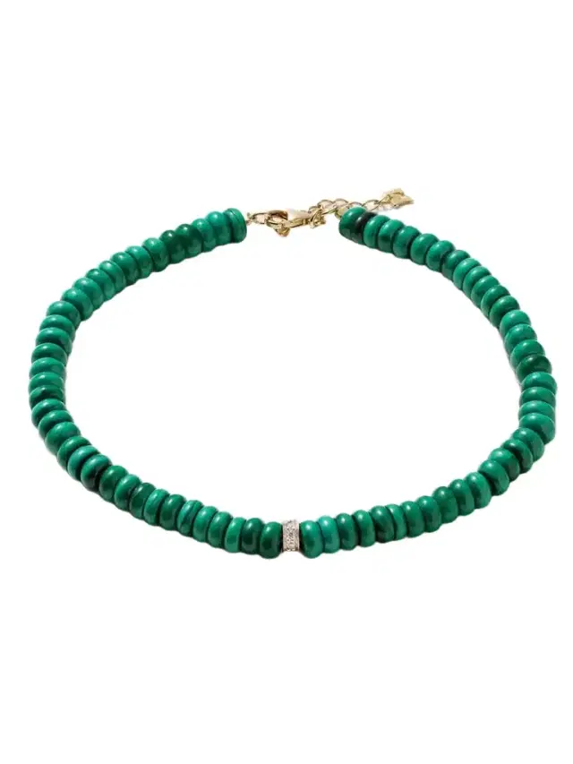 Mateo 14-karat Gold, Malachite And Diamond Bracelet