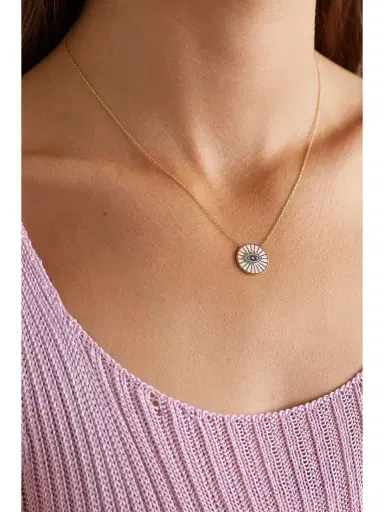 L’Atelier Nawbar Spiral Eye 18-karat Gold, Enamel And Diamond Necklace | Thumbnail 2
