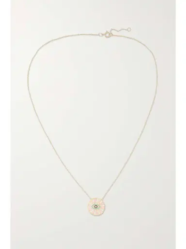 L’Atelier Nawbar Spiral Eye 18-karat Gold, Enamel And Diamond Necklace | Thumbnail 4