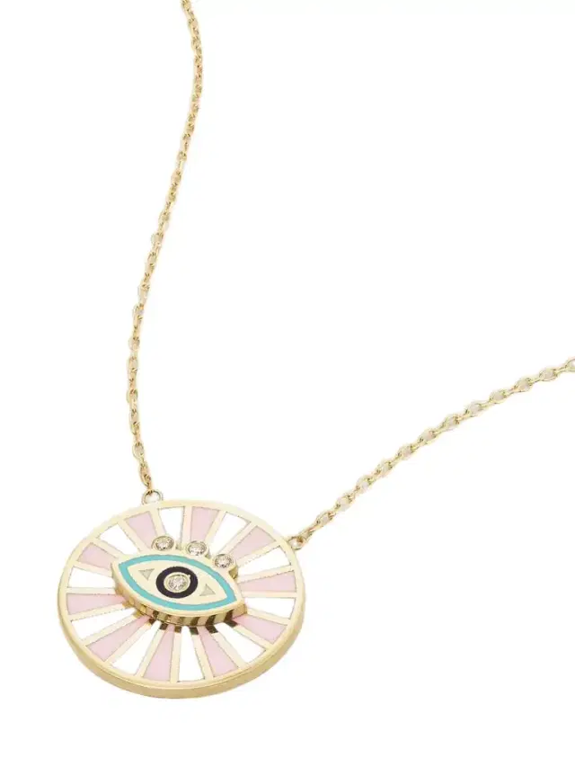 Spiral Eye 18-karat Gold, Enamel And Diamond Necklace