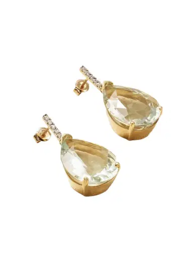 Mateo 14-karat Gold, Amethyst And Diamond Earrings | Thumbnail 1 Mateo 14-karat Gold, Amethyst And Diamond Earrings | Thumbnail 1