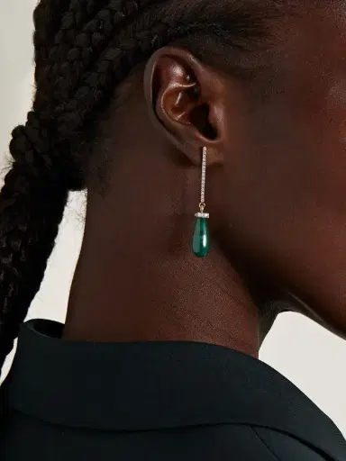 Mateo 14-karat Gold, Malachite And Diamond Earrings | Thumbnail 2 Mateo 14-karat Gold, Malachite And Diamond Earrings | Thumbnail 2