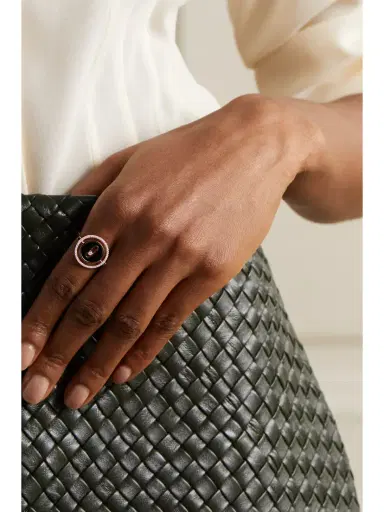 Messika Lucky Move 18-karat Rose Gold, Onyx And Diamond Ring | Thumbnail 3