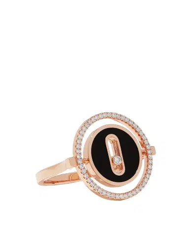 Messika Lucky Move 18-karat Rose Gold, Onyx And Diamond Ring | Thumbnail 1