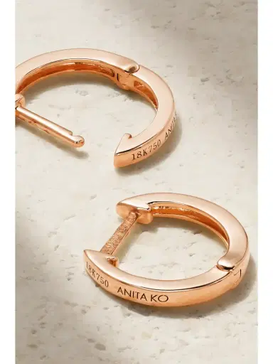 Anita Ko Huggies 18-karat Rose Gold Hoop Earrings | Thumbnail 4