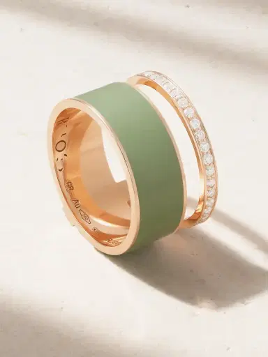 Repossi Berbere Chromatic 18-karat Rose Gold, Enamel And Diamond Ring | Thumbnail 2