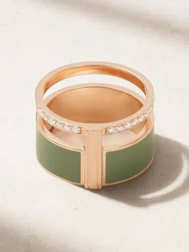 Repossi Berbere Chromatic 18-karat Rose Gold, Enamel And Diamond Ring | Thumbnail 4