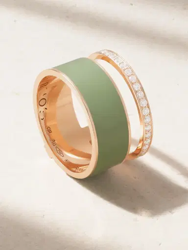 Repossi Berbere Chromatic 18-karat Rose Gold, Enamel And Diamond Ring | Thumbnail 1