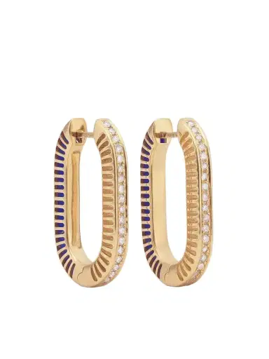 L’Atelier Nawbar Lock Ray Large 18-karat Gold, Lapis Lazuli And Diamond Earrings | Thumbnail 1 L’Atelier Nawbar Lock Ray Large 18-karat Gold, Lapis Lazuli And Diamond Earrings | Thumbnail 1