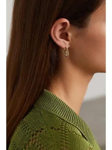 L’Atelier Nawbar Flat Ray Large 18-karat Gold Diamond Hoop Earrings | Thumbnail 2 L’Atelier Nawbar Flat Ray Large 18-karat Gold Diamond Hoop Earrings | Thumbnail 2