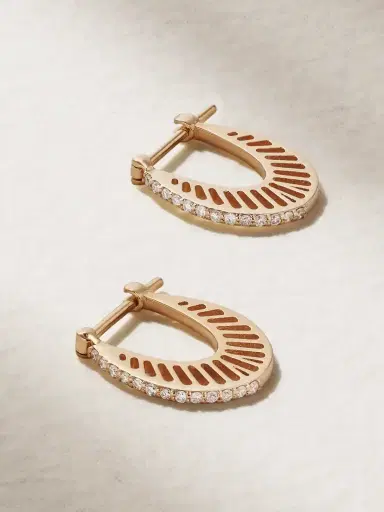 L’Atelier Nawbar Flat Ray Small 18-karat Gold Diamond Hoop Earrings | Thumbnail 1 L’Atelier Nawbar Flat Ray Small 18-karat Gold Diamond Hoop Earrings | Thumbnail 1