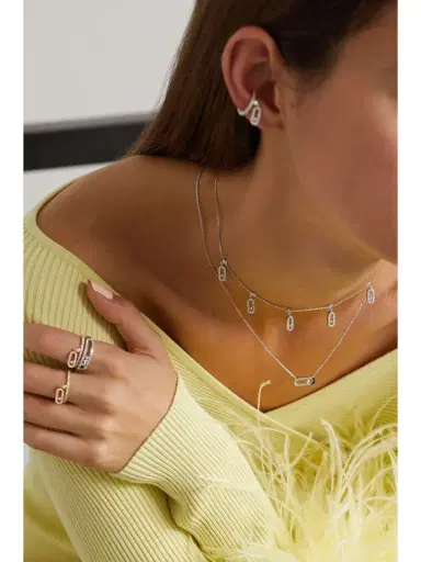 Messika Move Uno Tassel 18-karat White Gold Diamond Choker | Thumbnail 5 Messika Move Uno Tassel 18-karat White Gold Diamond Choker | Thumbnail 5