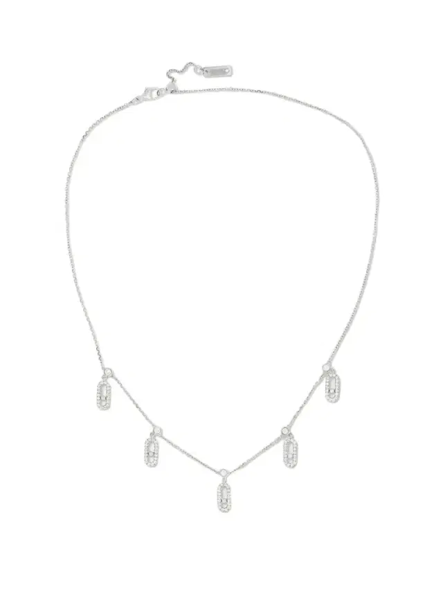 Messika Move Uno Tassel 18-karat White Gold Diamond Choker